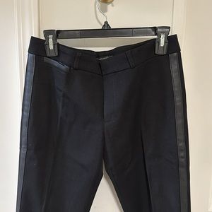 Banana republic Sloan pants with leather tuxedo detail